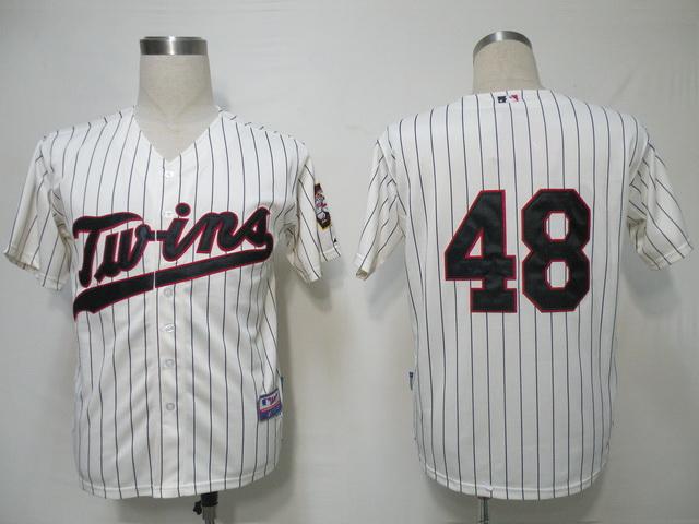 Minnesota Twins 48 Pavano Cream(Blue Strip)Cool Base MLB Jersey Minnesota Twins 48 Pavano Cream(Blue Strip)Cool Base MLB Jersey