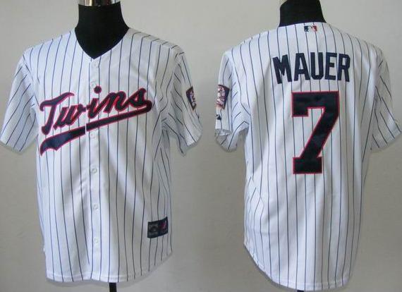 Minnesota Twins 7 Joe Mauer White Jersey