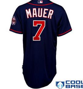 Minnesota Twins 7 Mauer Blue Coolbase Jerseys