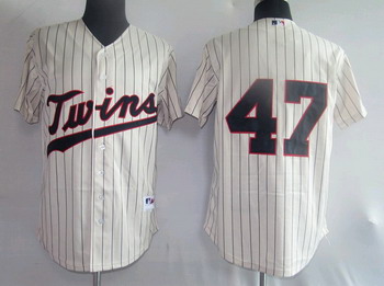 Minnesota Twins 47 Liriano cream 50TH Patch Jerseys