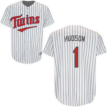 Cheap Minnesota Twins 1 Hudson White(blue strip) Jerseys For Sale
