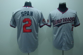 Minnesota Twins 2 Dennard span grey Jerseys 50th patch