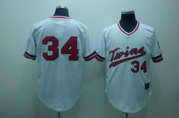 Minnesota Twins Kirby Puckett Cooperstown Throwback white Jersey