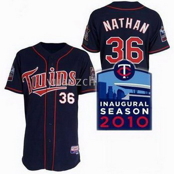 Cheap Minnesota Twins Jerseys 36 Joe Nathan Navy Blue Jersey For Sale