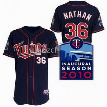 Minnesota Twins Jerseys 36 Joe Nathan Navy Blue Jersey