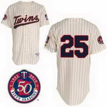 minnesota twins jerseys 25 thome cream 50TH Patch