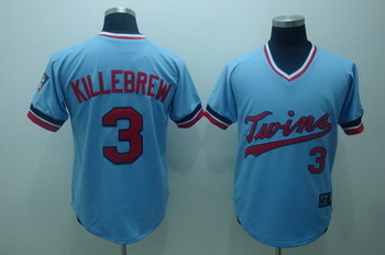 Minnesota Twins 3 KILLEBREW Baby Blue Cooperstown Throwback baseball Jersey