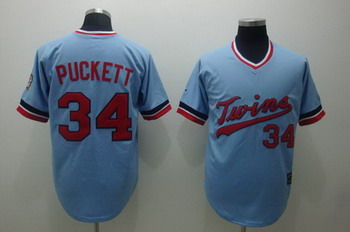 Cheap Minnesota Twins Kirby Puckett Baby Blue Cooperstown Throwback Jersey For Sale
