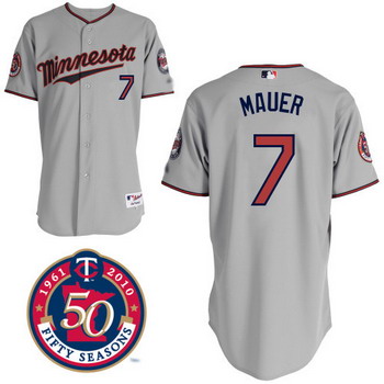Minnesota Twins 7 Joe Mauer Authentic 2010 gery Jersey