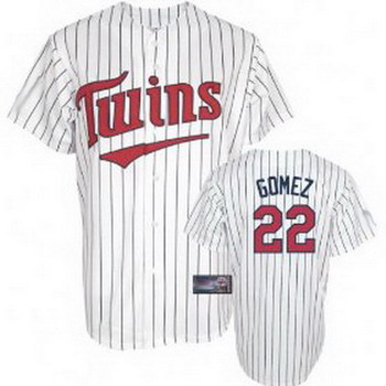 Minnesota Twins 22 Gomez White blue strip jerseys