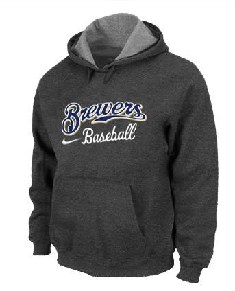 Cheap Milwaukee Brewers Pullover MLB Hoodie D.Grey For Sale