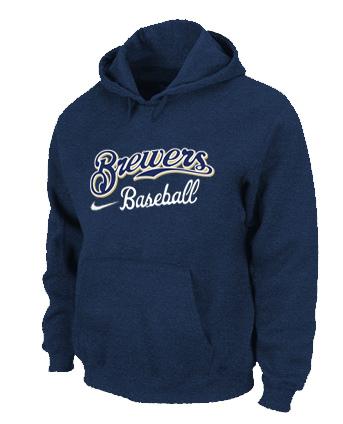 Cheap Milwaukee Brewers Pullover MLB Hoodie D.Blue For Sale