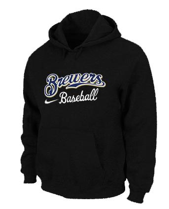 Cheap Milwaukee Brewers Pullover MLB Hoodie Black For Sale