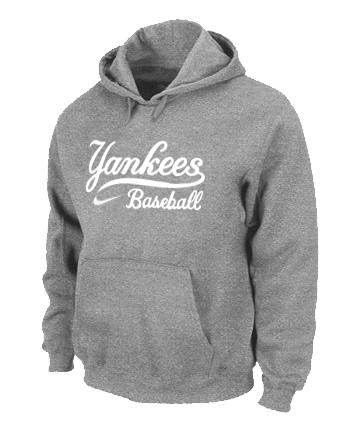 Cheap New York Yankees Pullover MLB Hoodie Grey For Sale