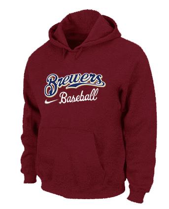 Cheap Milwaukee Brewers Pullover MLB Hoodie red For Sale
