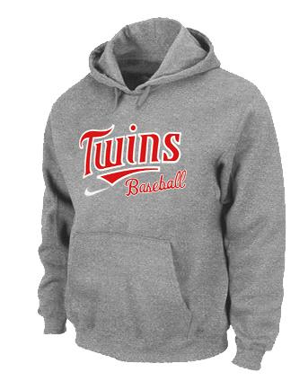 Cheap Minnesota Twins Pullover MLB Hoodie Grey For Sale