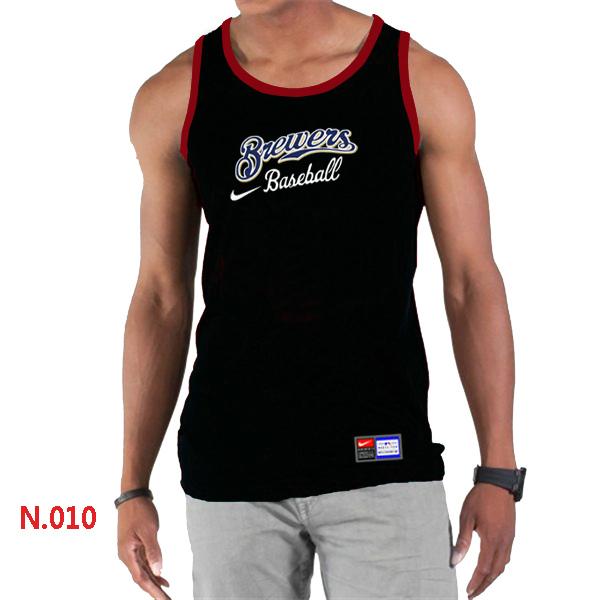 Cheap Nike Milwaukee Brewers Home Practice men Tank Top Black For Sale