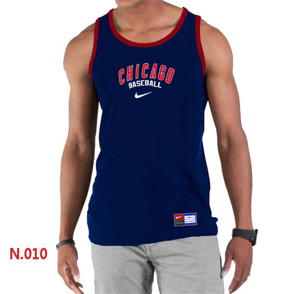Cheap Nike Chicago Cubs Home Practice men Tank Top D.Blue For Sale