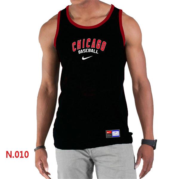 Cheap Nike Chicago Cubs Home Practice men Tank Top Black For Sale