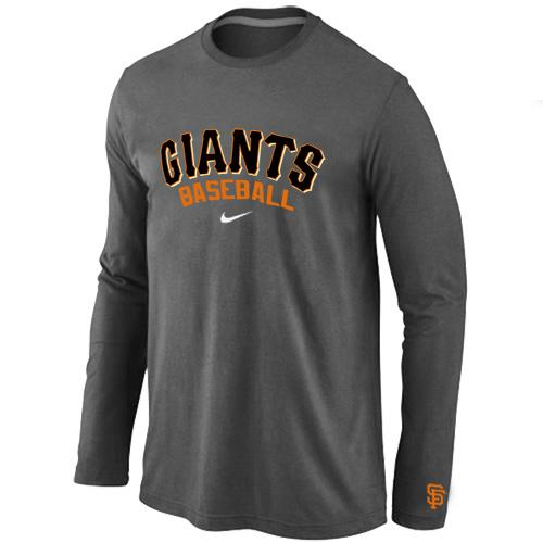 Cheap Nike San Francisco Giants Long Sleeve MLB T-Shirt D.Grey For Sale