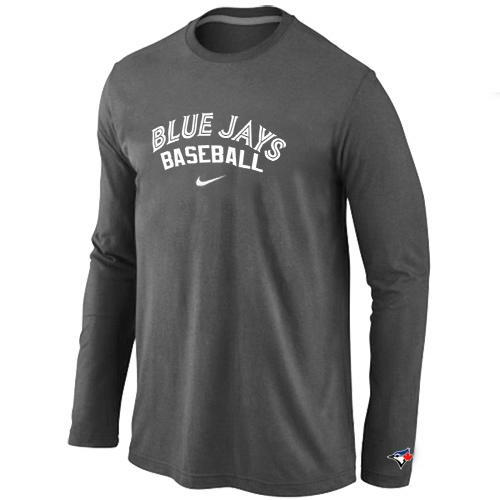 Cheap Nike Toronto Blue Jays Long Sleeve MLB T-Shirt D.Grey For Sale