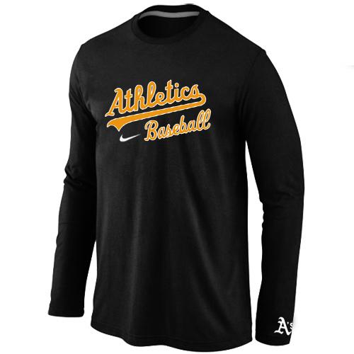 Cheap Nike Oakland Athletics Long Sleeve MLB T-Shirt Black For Sale
