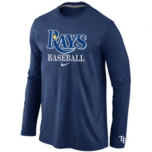 Cheap Nike Tampa Bay Rays Long Sleeve MLB T-Shirt D.Blue For Sale