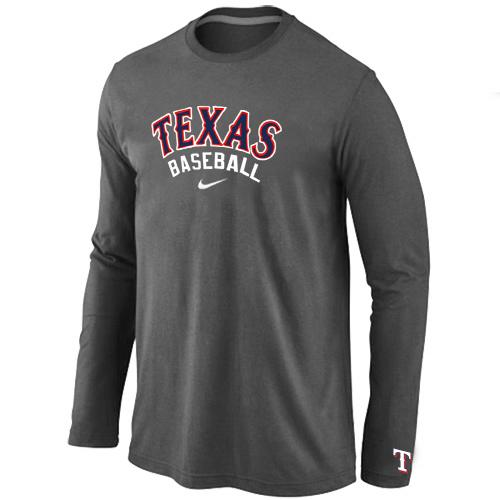 Cheap Nike Texas Rangers Long Sleeve MLB T-Shirt D.Grey For Sale