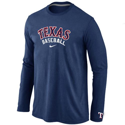 Cheap Nike Texas Rangers Long Sleeve MLB T-Shirt D.Blue For Sale