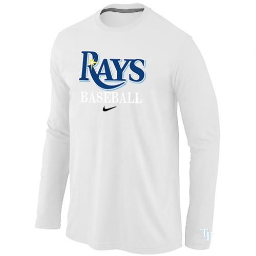 Cheap Nike Tampa Bay Rays Long Sleeve MLB T-Shirt White For Sale