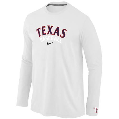 Cheap Nike Texas Rangers Long Sleeve MLB T-Shirt WHITE For Sale