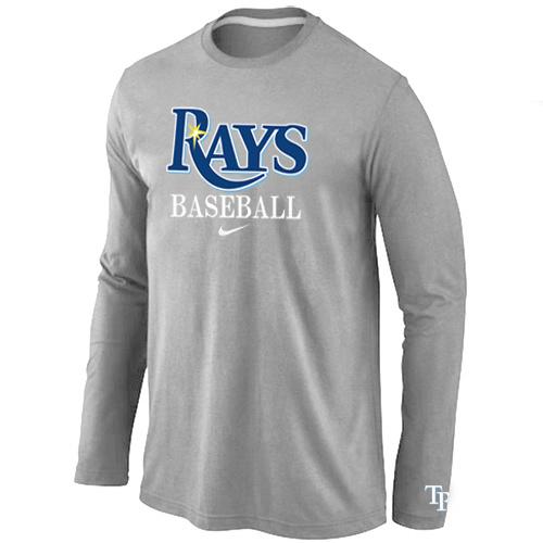 Cheap Nike Tampa Bay Rays Long Sleeve MLB T-Shirt Grey For Sale
