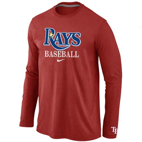 Cheap Nike Tampa Bay Rays Long Sleeve MLB T-Shirt RED For Sale