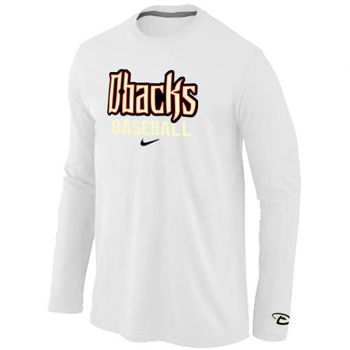 Cheap Nike Arizona Diamondbacks Crimson Long Sleeve MLB T-Shirt White For Sale