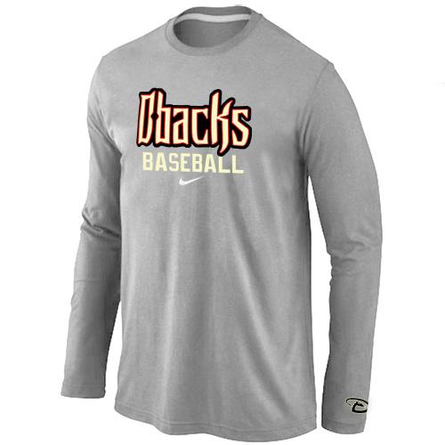 Cheap Nike Arizona Diamondbacks Crimson Long Sleeve MLB T-Shirt Grey For Sale
