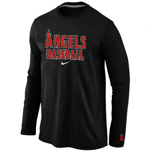 Cheap Nike Los Angels of Anaheim Long Sleeve MLB T-Shirt Black For Sale
