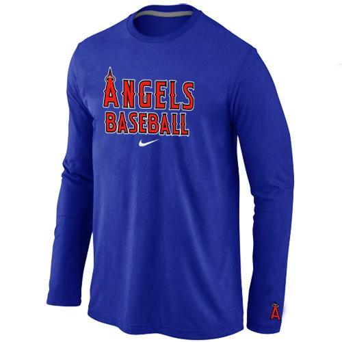 Cheap Nike Los Angels of Anaheim Long Sleeve MLB T-Shirt Blue For Sale
