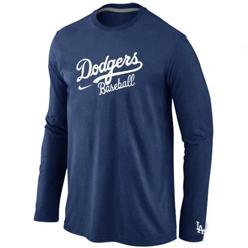 Cheap Nike Los Angeles Dodgers Long Sleeve MLB T-Shirt D.Blue For Sale