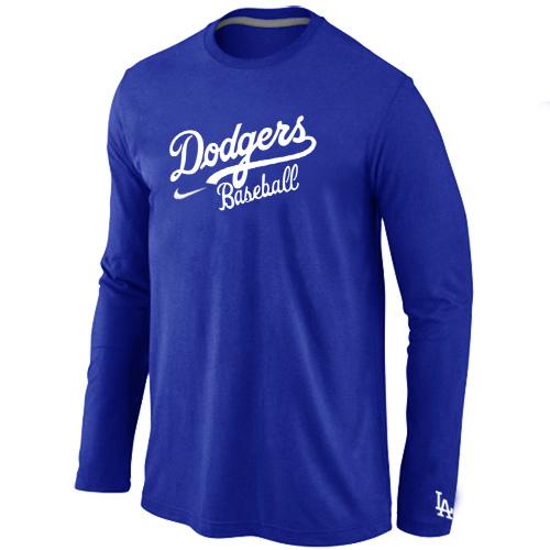 Cheap Nike Los Angeles Dodgers Long Sleeve MLB T-Shirt Blue For Sale