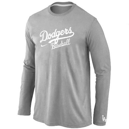 Cheap Nike Los Angeles Dodgers Long Sleeve MLB T-Shirt Grey For Sale