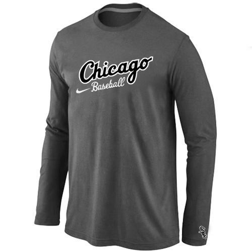Cheap Nike Chicago White Sox Long Sleeve MLB T-Shirt D.Grey For Sale