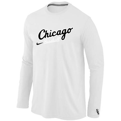 Cheap Nike Chicago White Sox Long Sleeve MLB T-Shirt White For Sale