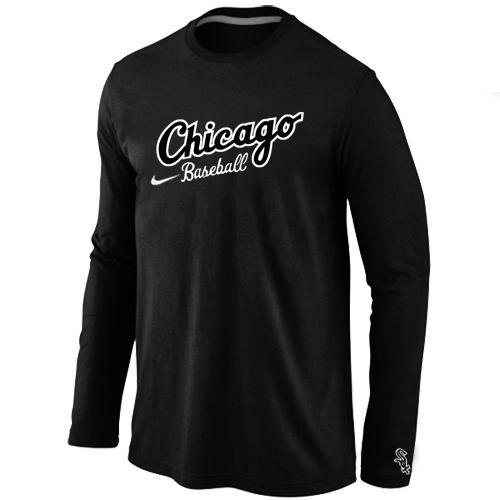 Cheap Nike Chicago White Sox Long Sleeve MLB T-Shirt Black For Sale