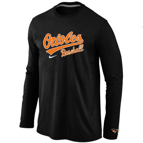Cheap Nike Baltimore Orioles Long Sleeve MLB T-Shirt Black For Sale
