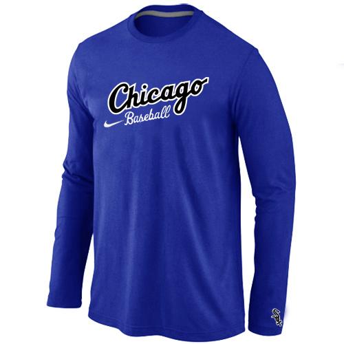 Cheap Nike Chicago White Sox Long Sleeve MLB T-Shirt Blue For Sale