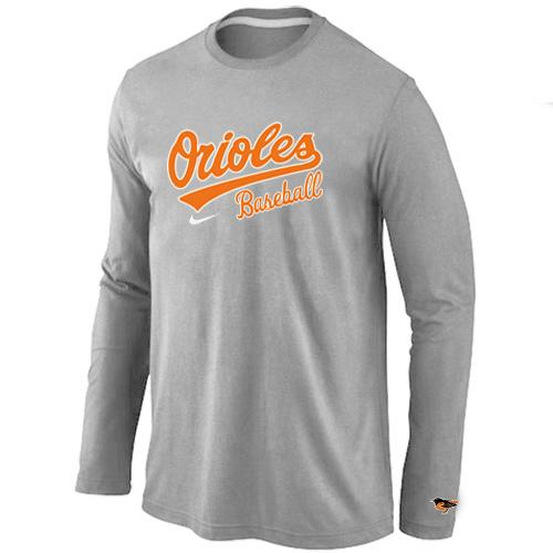 Cheap Nike Baltimore Orioles Long Sleeve MLB T-Shirt Grey For Sale