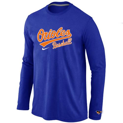 Cheap Nike Baltimore Orioles Long Sleeve MLB T-Shirt Blue For Sale