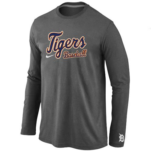 Cheap Nike Detroit Tigers Long Sleeve MLB T-Shirt D.Grey For Sale