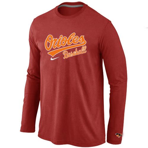 Cheap Nike Baltimore Orioles Long Sleeve MLB T-Shirt RED For Sale