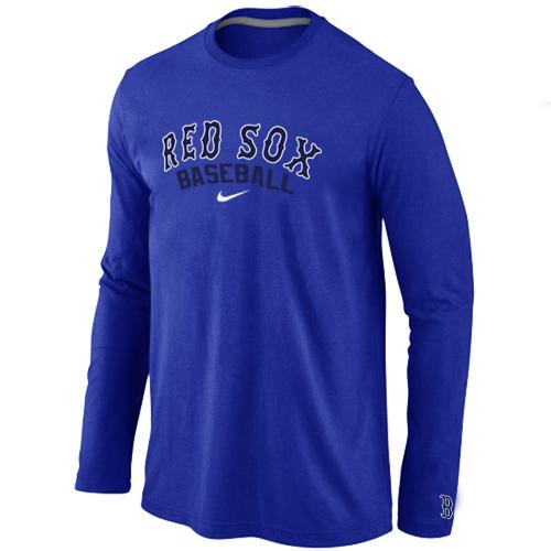 Cheap Nike Boston Red Sox Long Sleeve MLB T-Shirt Blue For Sale